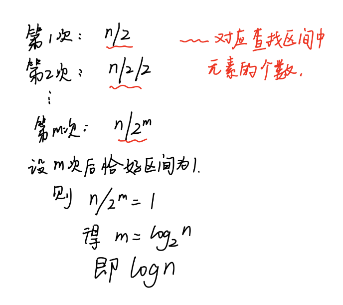 二分查找时间复杂度分析